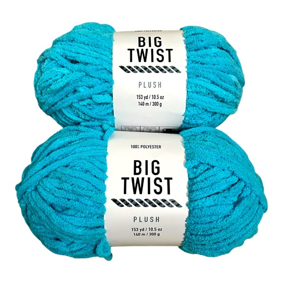 BIG TWIST PLUSH YARN PASTEL  ELECTRIC  BLUE Set of Two Skeins - Picture 1 of 1
